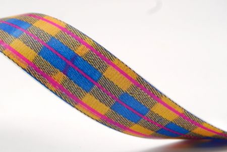 Senf, Türkis und Rose Retro Karomusterband_AI